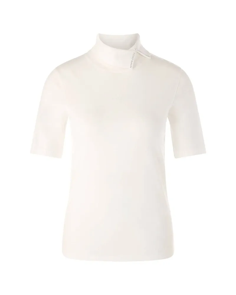 Marc Cain Damen T-Shirt mit Rollkragen Weiss