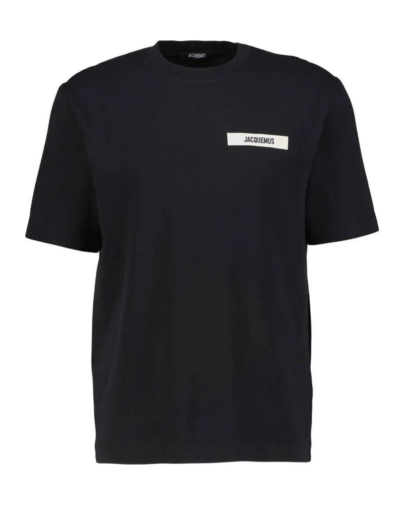 Jacquemus Herren T-Shirt aus Bio-Baumwolle LE T-SHIRT GROS GRAIN Schwarz