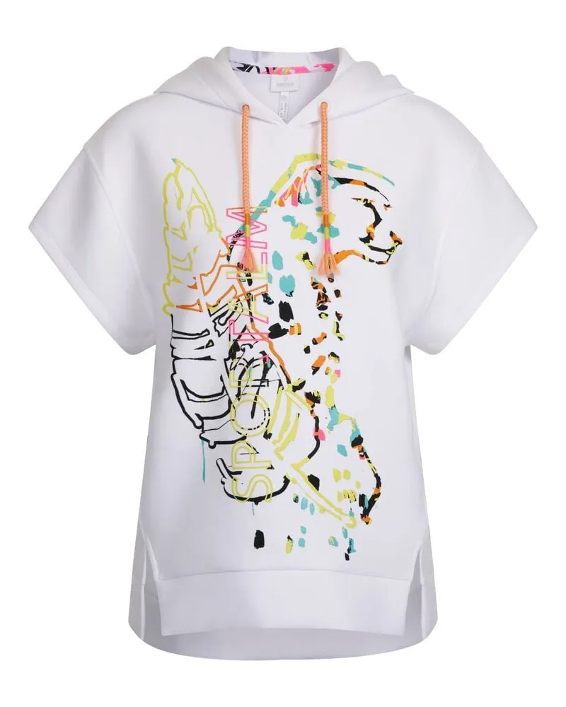 Sportalm Damen Kurzarm-Hoodie Weiss