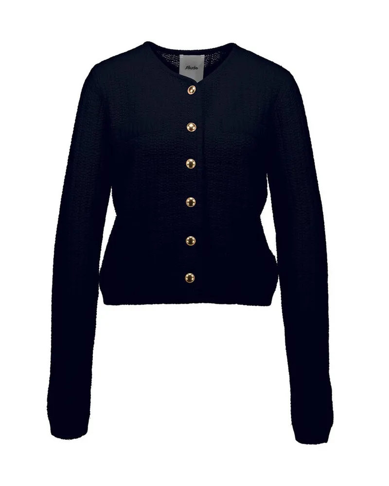 ALLUDE Damen Strickjacke aus Wolle und Kaschmir Marine