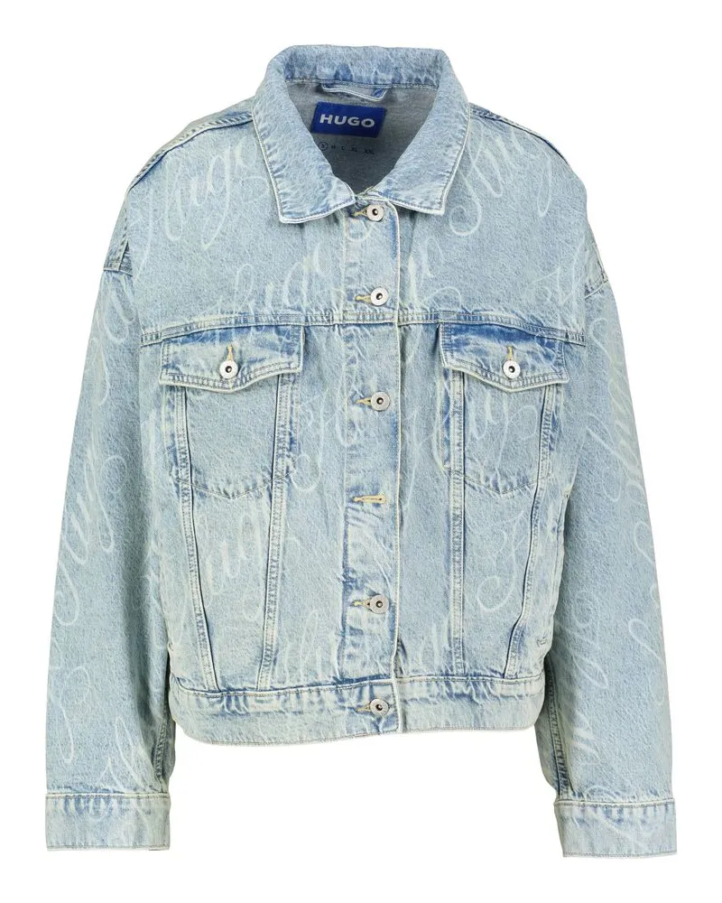 HUGO BOSS Damen Jeansjacke LOU_B Boxy Fit Blau