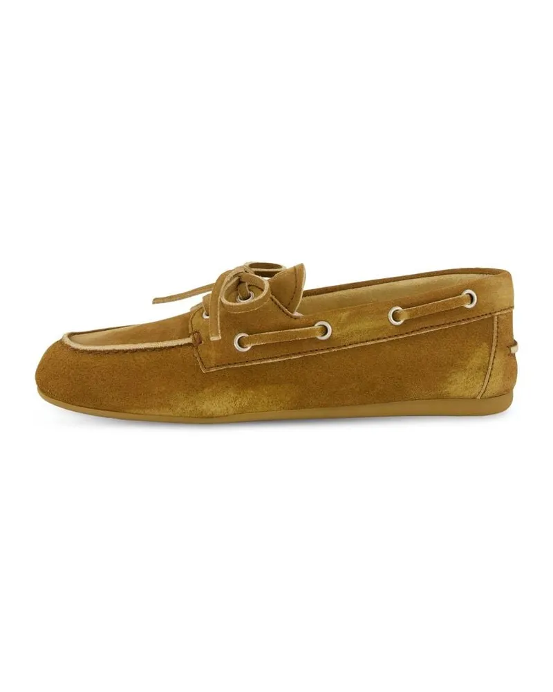 Miu Miu Damen Mokassin aus Wildleder Cognac
