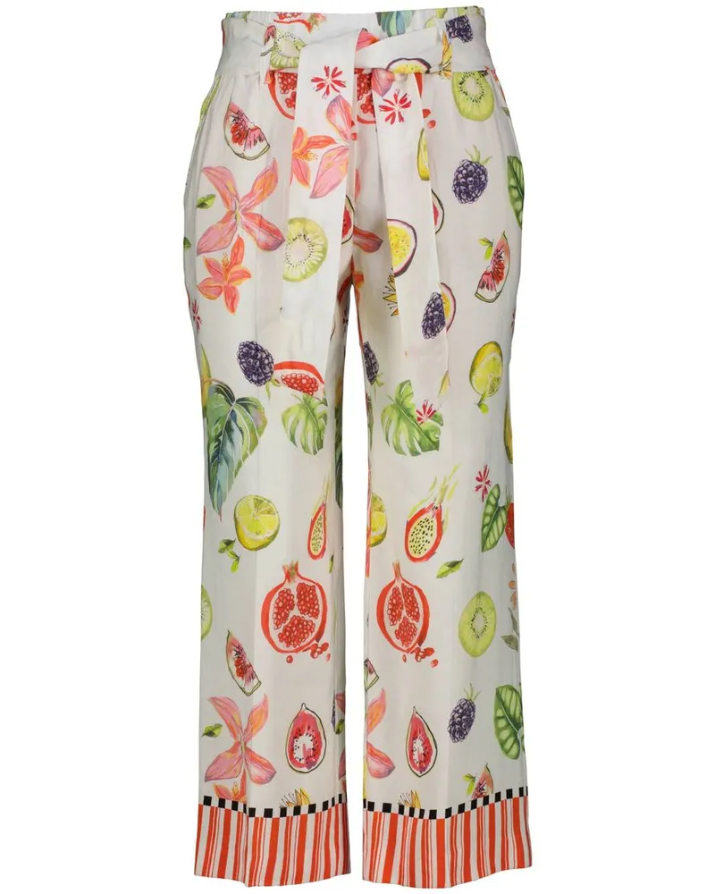 Marc Cain Damen Culotte mit Leinen WASHINGTON Mehrfarbig