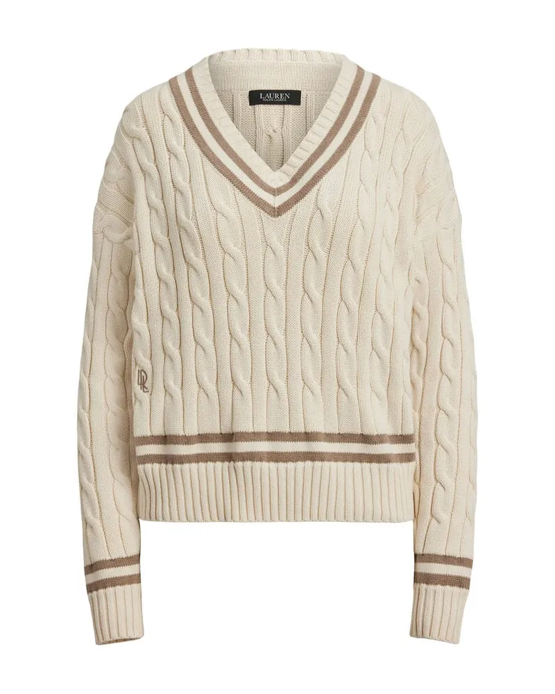 Ralph Lauren Damen Strickpullover aus Baumwolle Creme