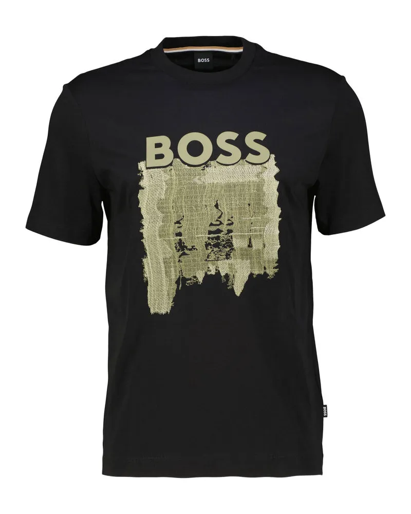 HUGO BOSS Herren T-Shirt mit Artwork C-THOMPSON Schwarz