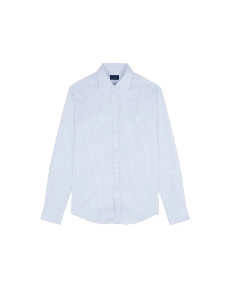 Paul & Shark Herren Hemd aus Baumwolltwill Bleu