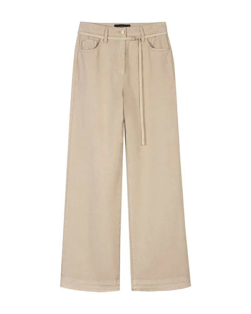 Luisa Cerano Damen Jeans mit Bindegürtel Sand