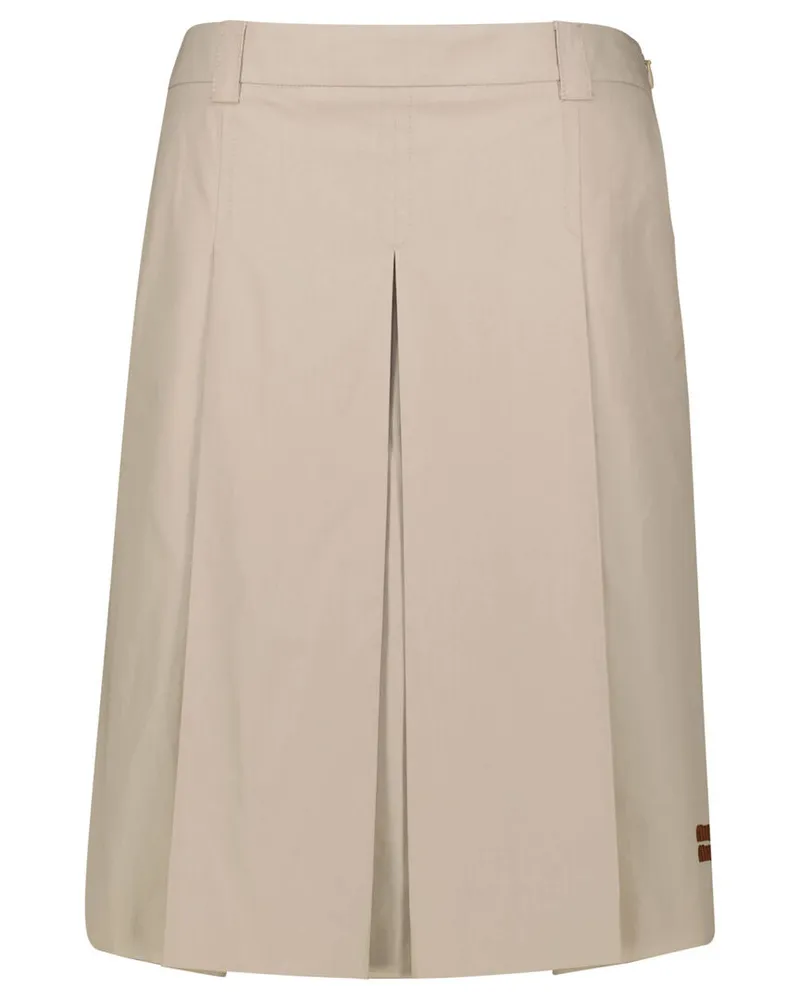 Miu Miu Damen Faltenrock mit Baumwolle Sand