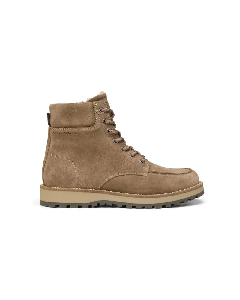 Marc O'Polo Herren Schuhe LACE UP BOOTIE aus Leder Taupe