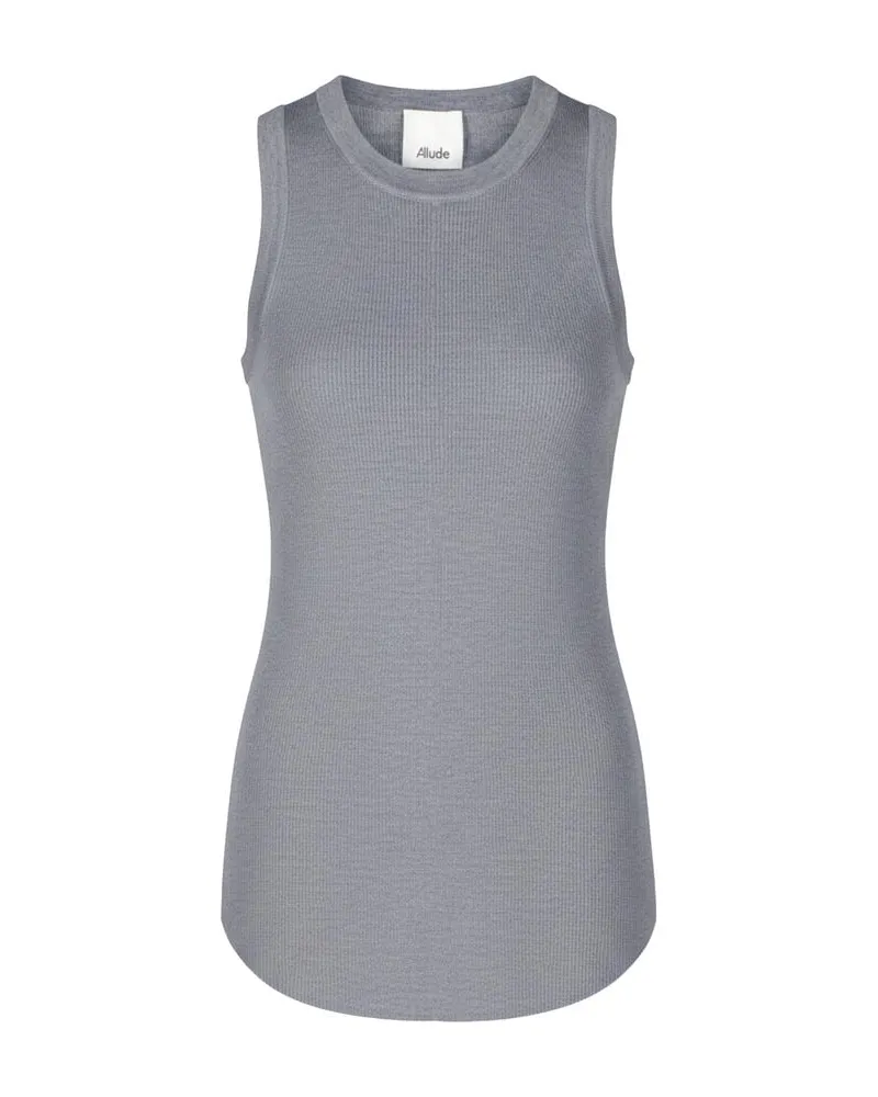 ALLUDE Damen Top aus Wolle Anthrazit