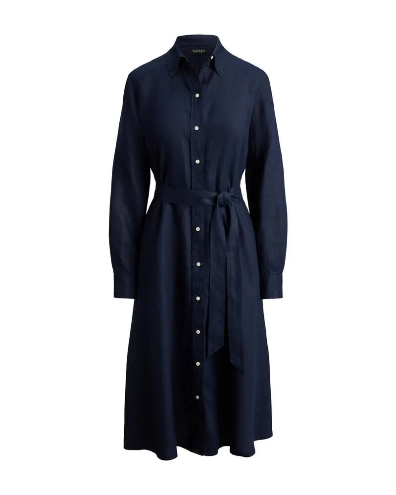 Ralph Lauren Damen Hemdblusenkleid aus Leinen Navy