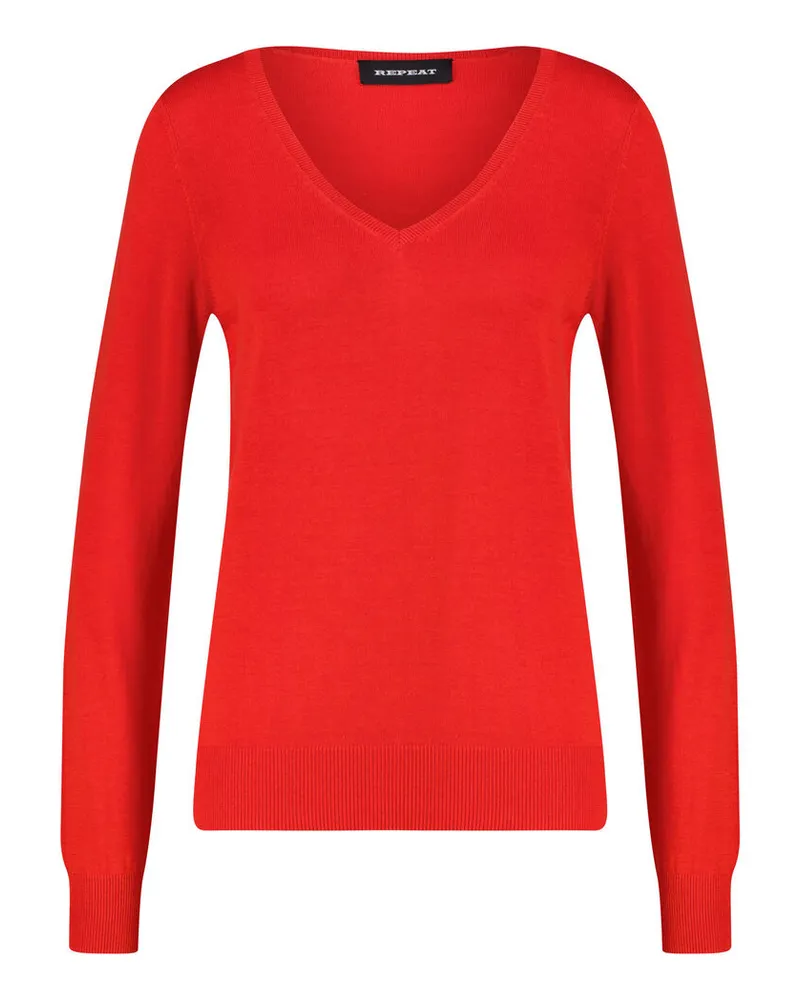 Repeat Damen Strickpullover mit Bio-Baumwolle Rot