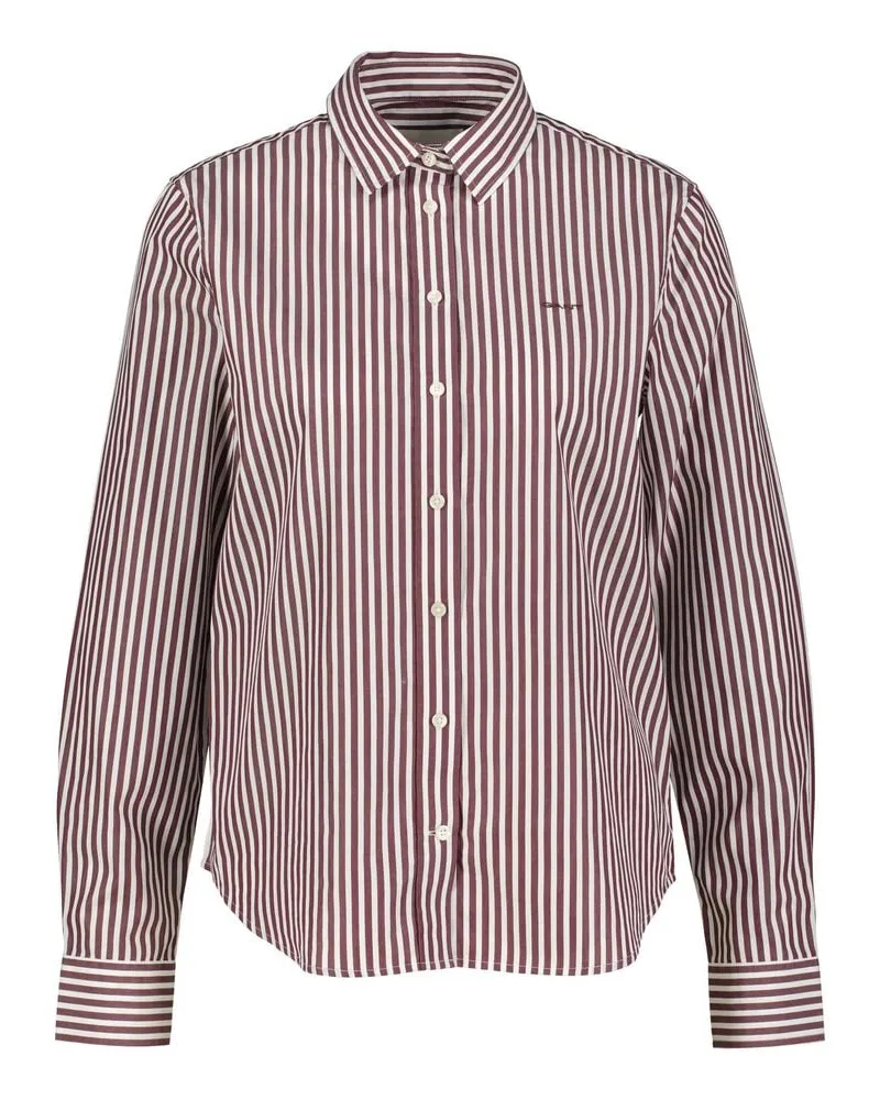 Gant Damen Bluse Regular Fit Langarm Aubergine