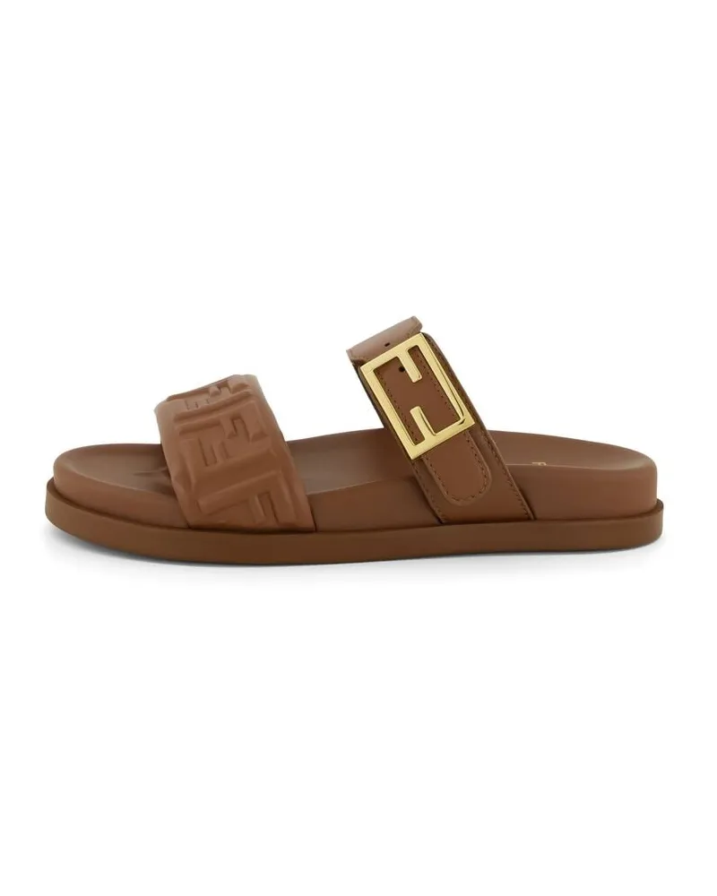 Fendi Damen Sandalen aus Nappaleder Cognac