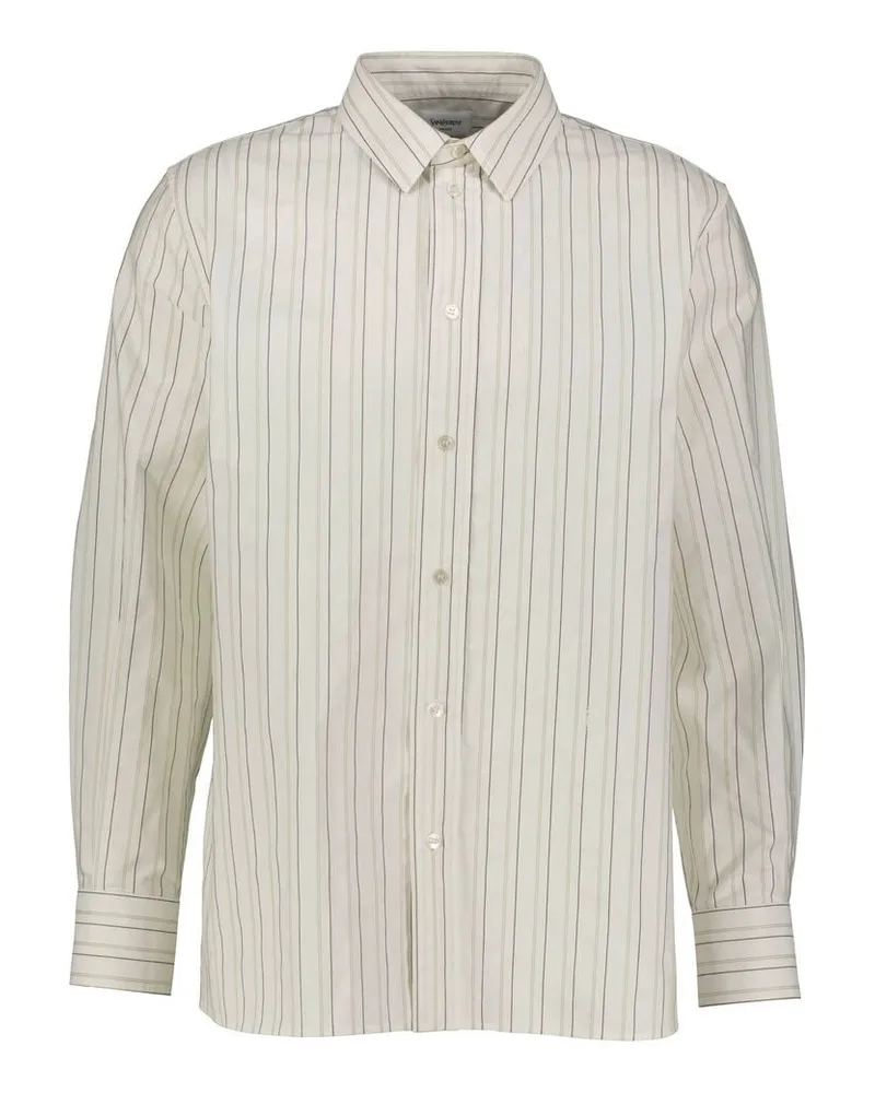 Saint Laurent Herren Freizeithemd aus Baumwolle CASSANDRE Weiss