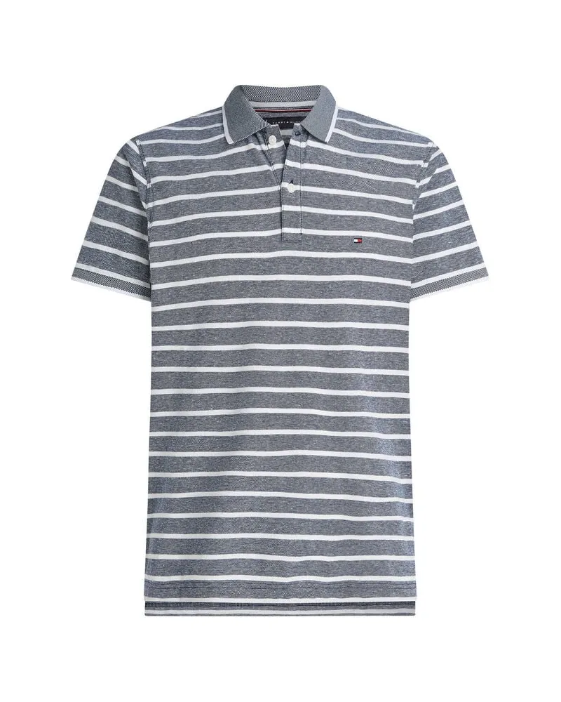 Tommy Hilfiger Herren Poloshirt mit Leinen LINEN REG POLO Blau