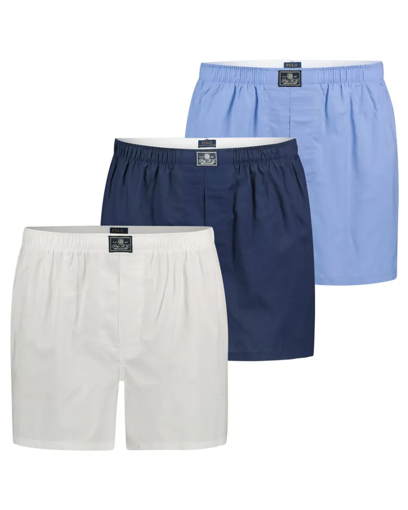 Ralph Lauren Herren Boxershorts 3er Pack Blau