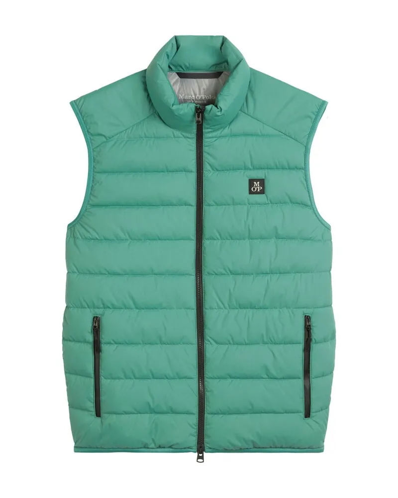 Marc O'Polo Herren Steppweste wasserabweisend mit Packtasche Regular Fit Eucalyptus
