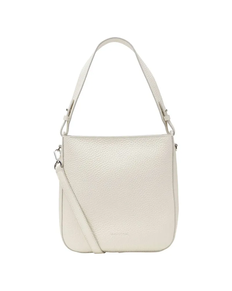 Marc O'Polo Damen Schultertasche aus genarbtem Rindsleder Weiss