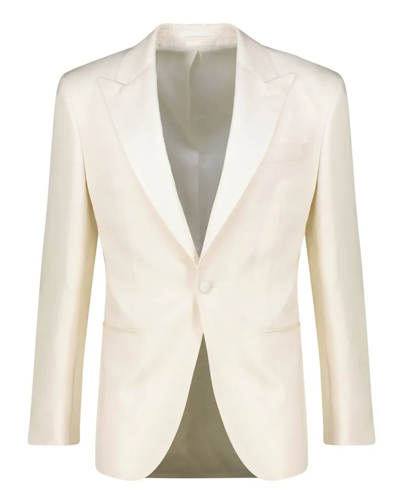 HUGO BOSS Herren Smoking-Sakko aus Seide, Wolle und Mohair L-HARVERS-PK-TUX-254 Slim Fit Weiss