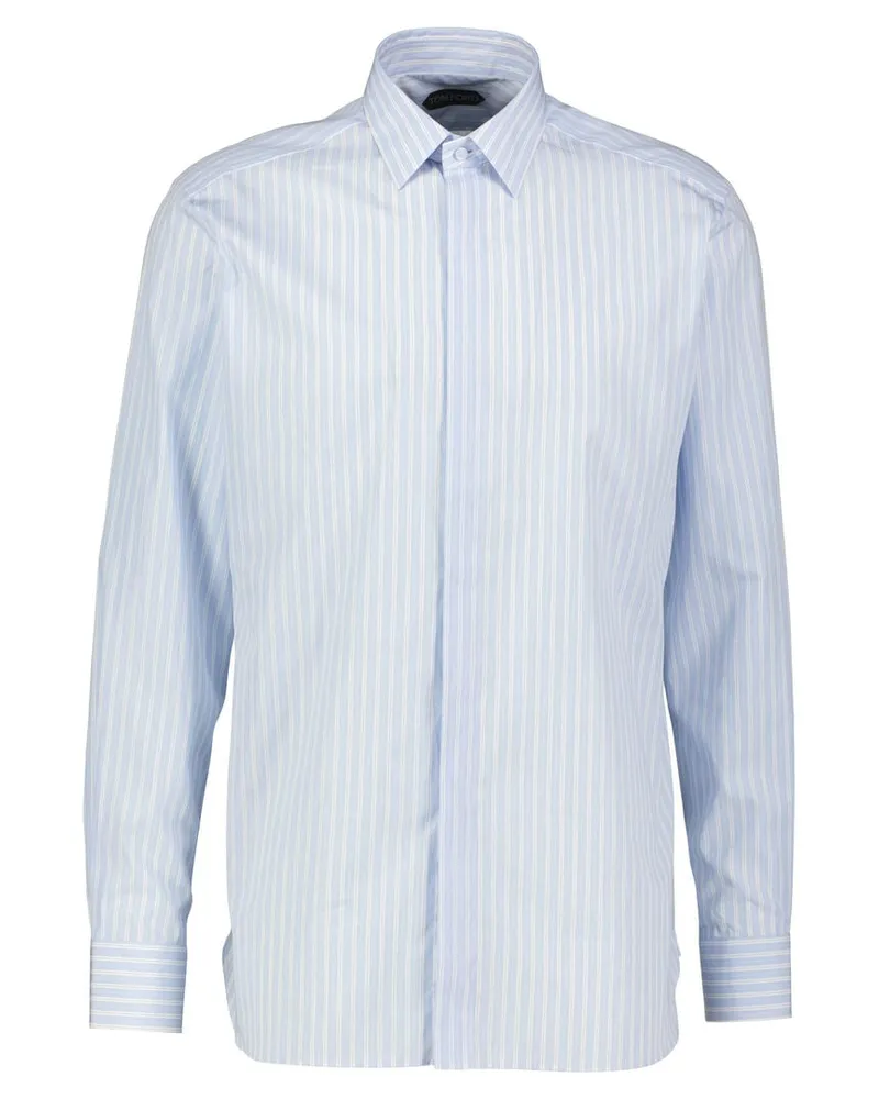 Tom Ford Herren Hemd Slim Fit Bleu