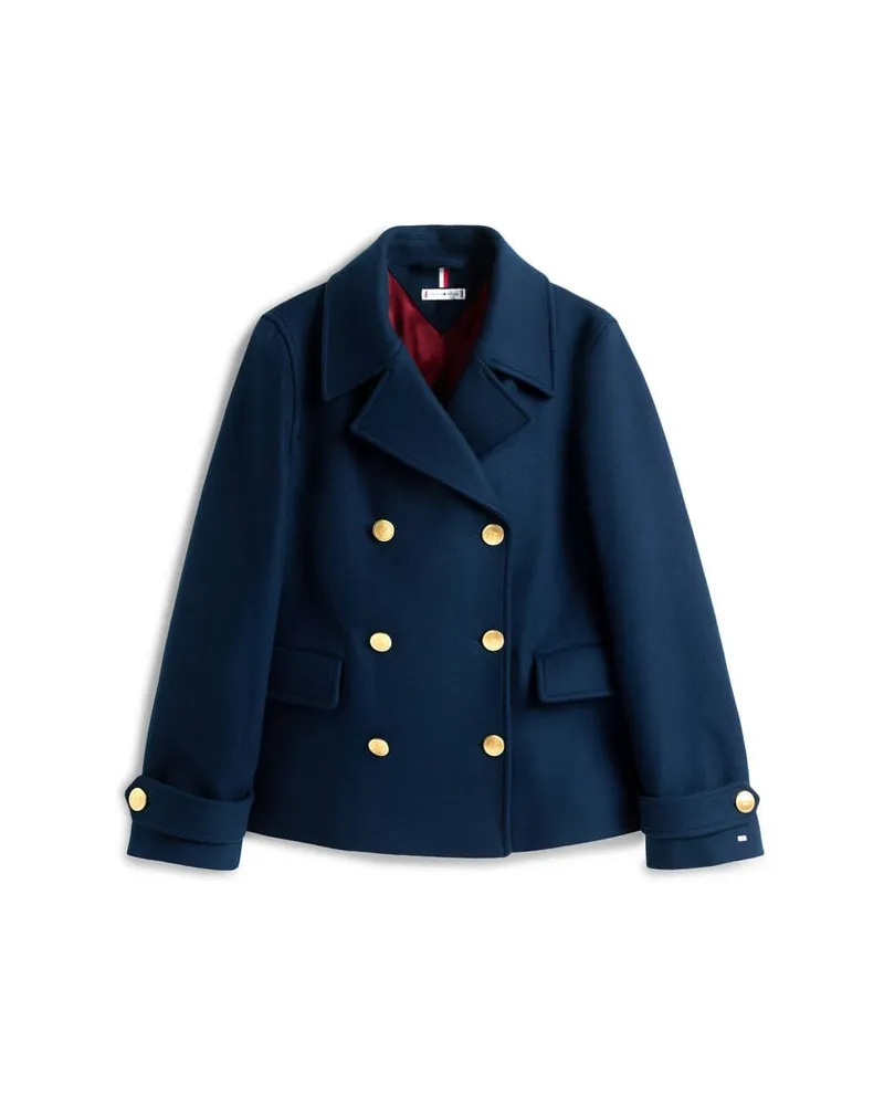 Tommy Hilfiger Damen Cabanjacke mit Wolle und Kaschmir Indigo