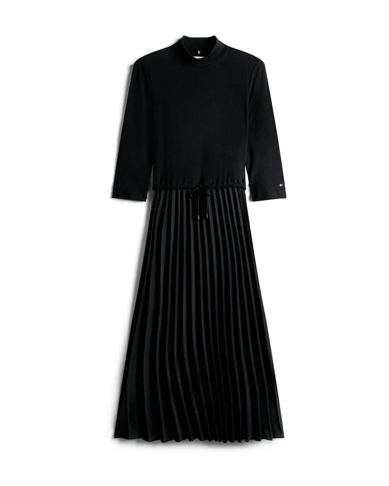 Tommy Hilfiger Damen Kleid plissiert Schwarz
