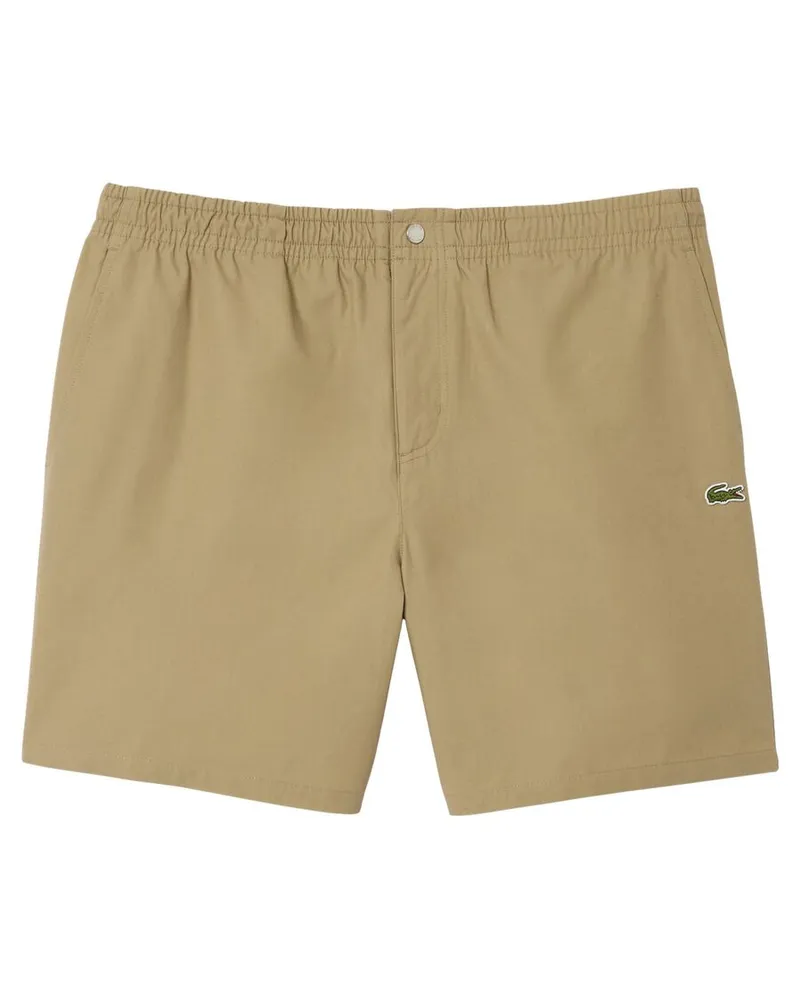 Lacoste Herren Shorts aus Baumwollpopeline Relaxed Fit Camel