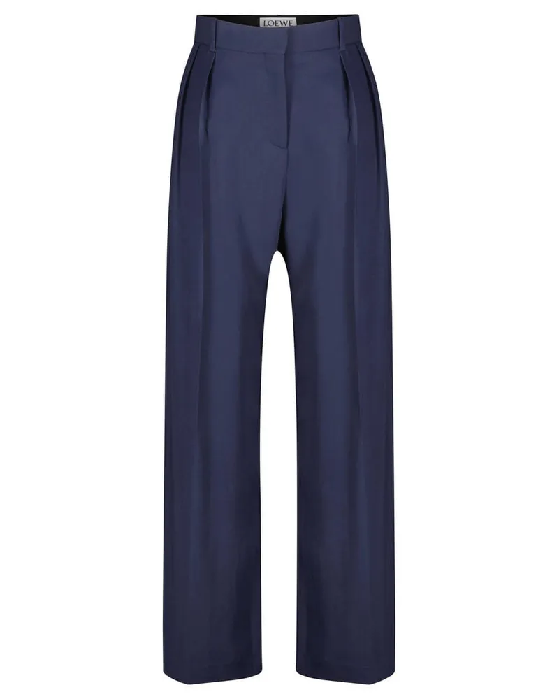 Loewe Damen Bundfaltenhose aus Cady Marine