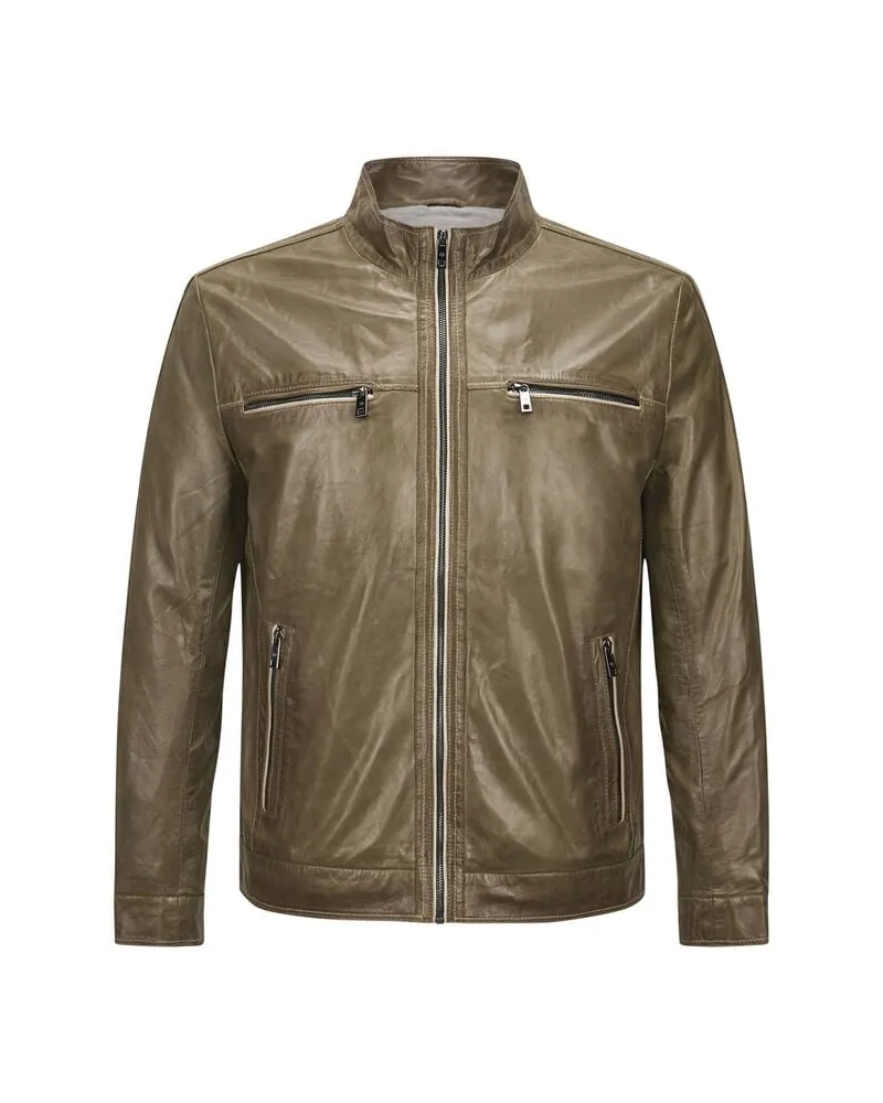 Milestone Herren Lederjacke MSETHAN Grün