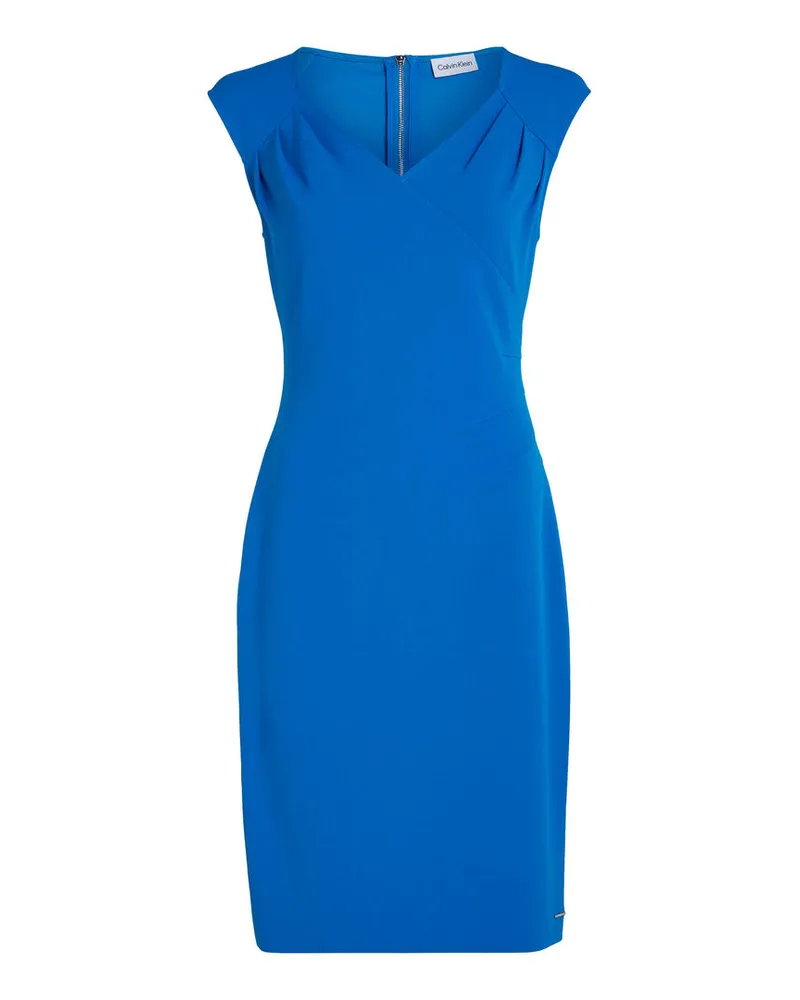 Calvin Klein Damen Kleid SCUBA CREPE Blau