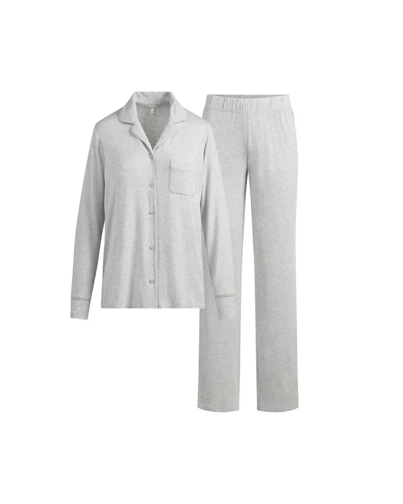 SKIMS Damen Pyjama SKIMS SLEEP LONG SLEEP SET Grau