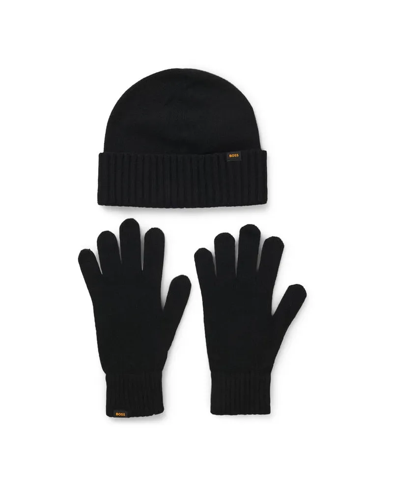 HUGO BOSS Herren Handschuhe mit Wolle KALLIPSO_SET Schwarz