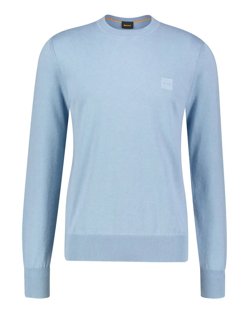 HUGO BOSS Herren Strickpullover aus Baumwolle und Kaschmir KANOVANO_S Blau