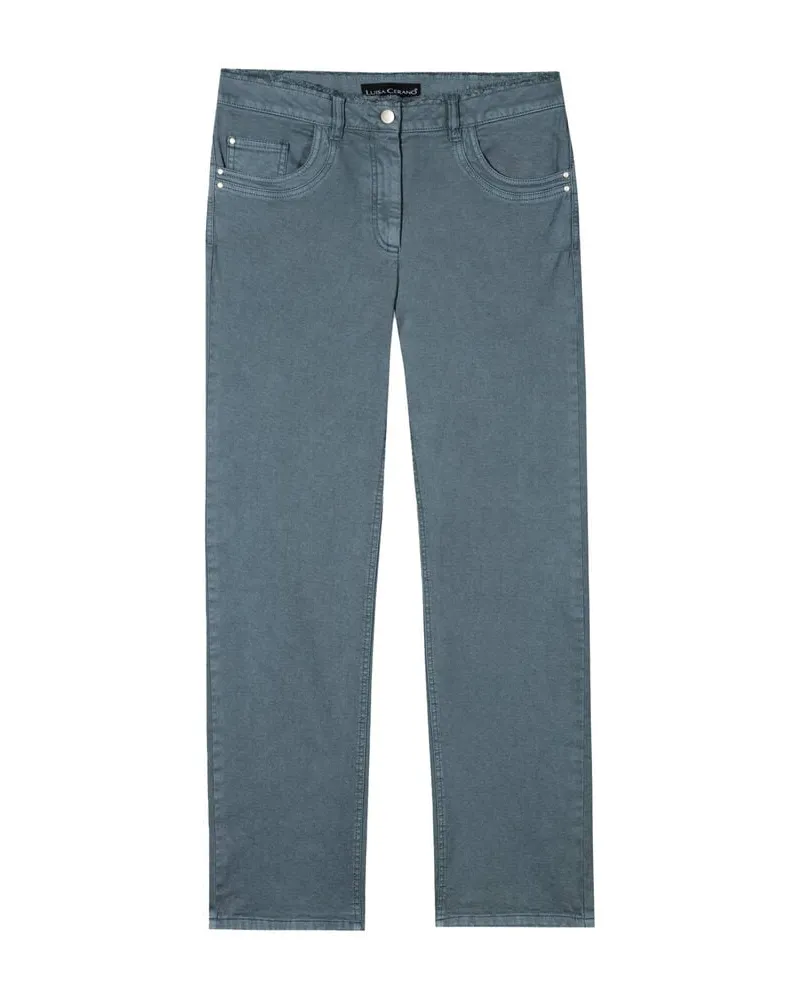 Luisa Cerano Damen Jeans Straight Fit Graublau