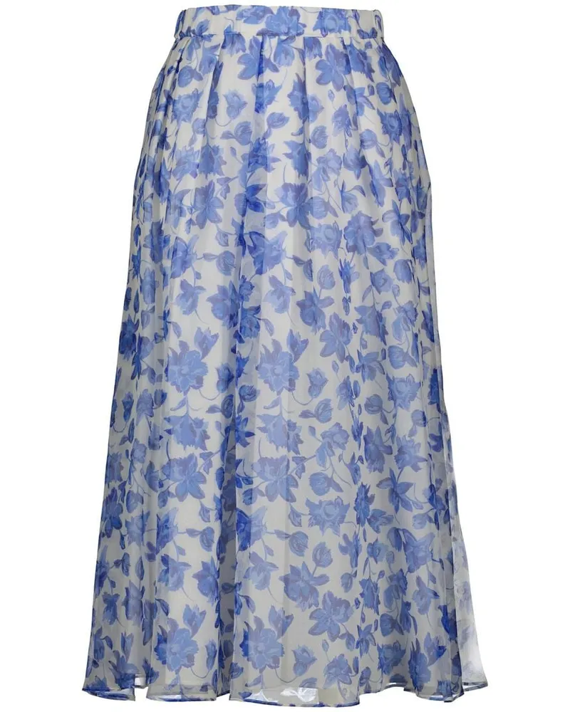 Max Mara Damen Seidenrock MARCA Bleu