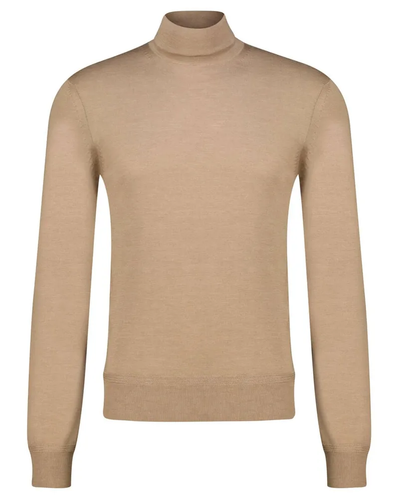 Tom Ford Herren Feinstrickpullover mit Rollkragen aus Kaschmir-Seidenmix Sand