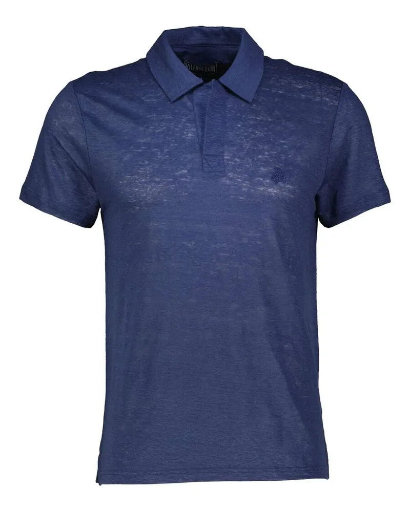 Vilebrequin Herren Poloshirt PYRAMID aus Leinen Marine