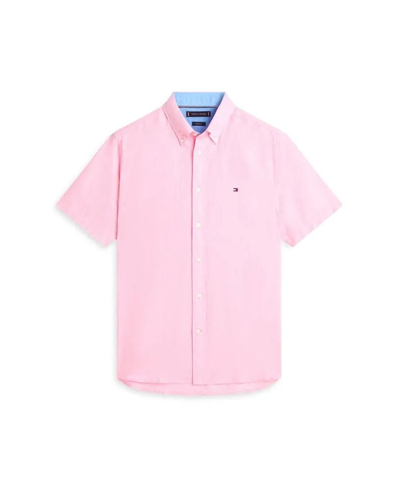 Tommy Hilfiger Herren Hemd aus Leinen-Baumwoll-Mix Pink