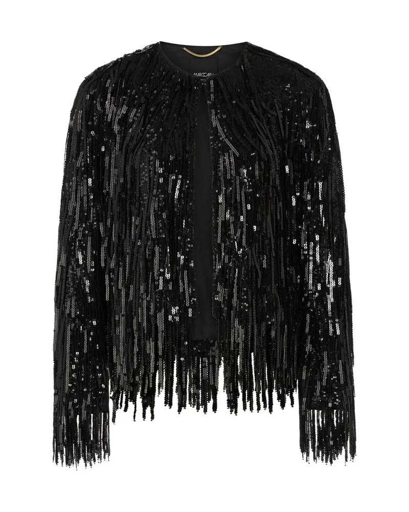 Marc Cain Damen Blazer mit Paietten Schwarz