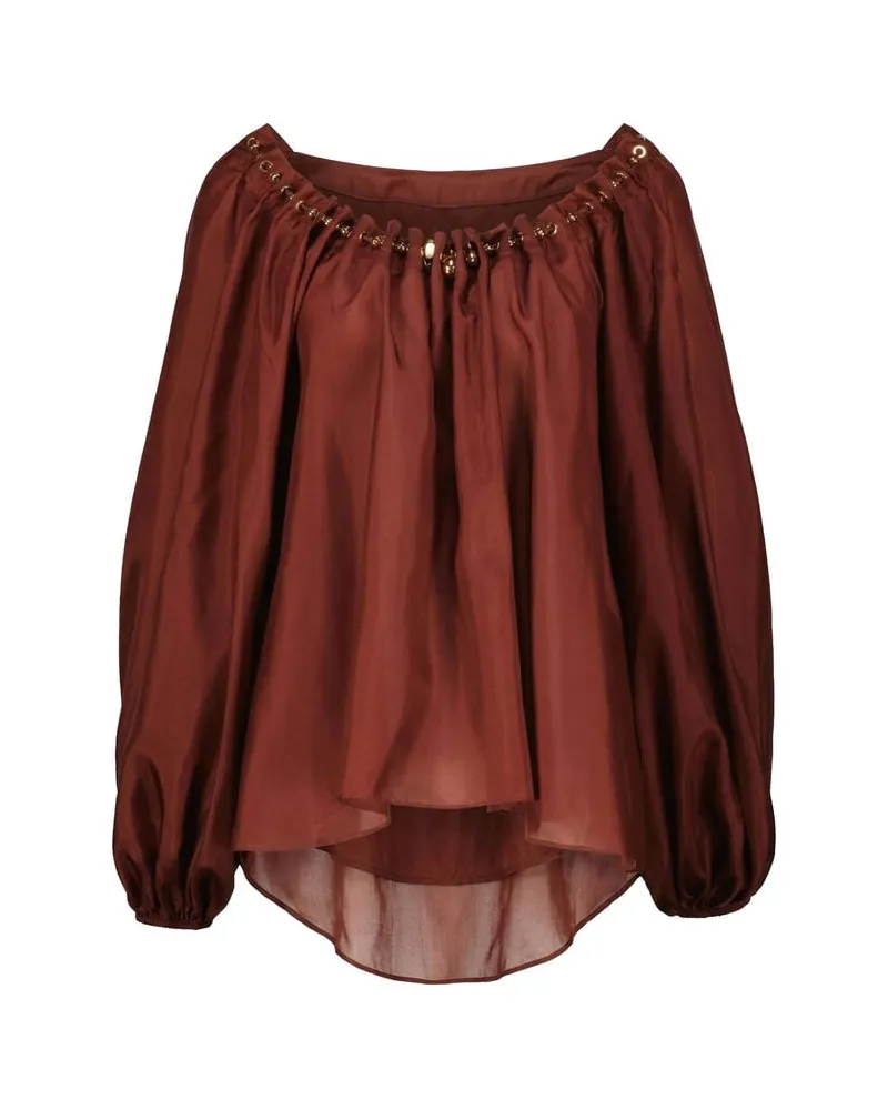 Zimmermann Damen Seidenbluse ASTER GATHERED Bordeaux