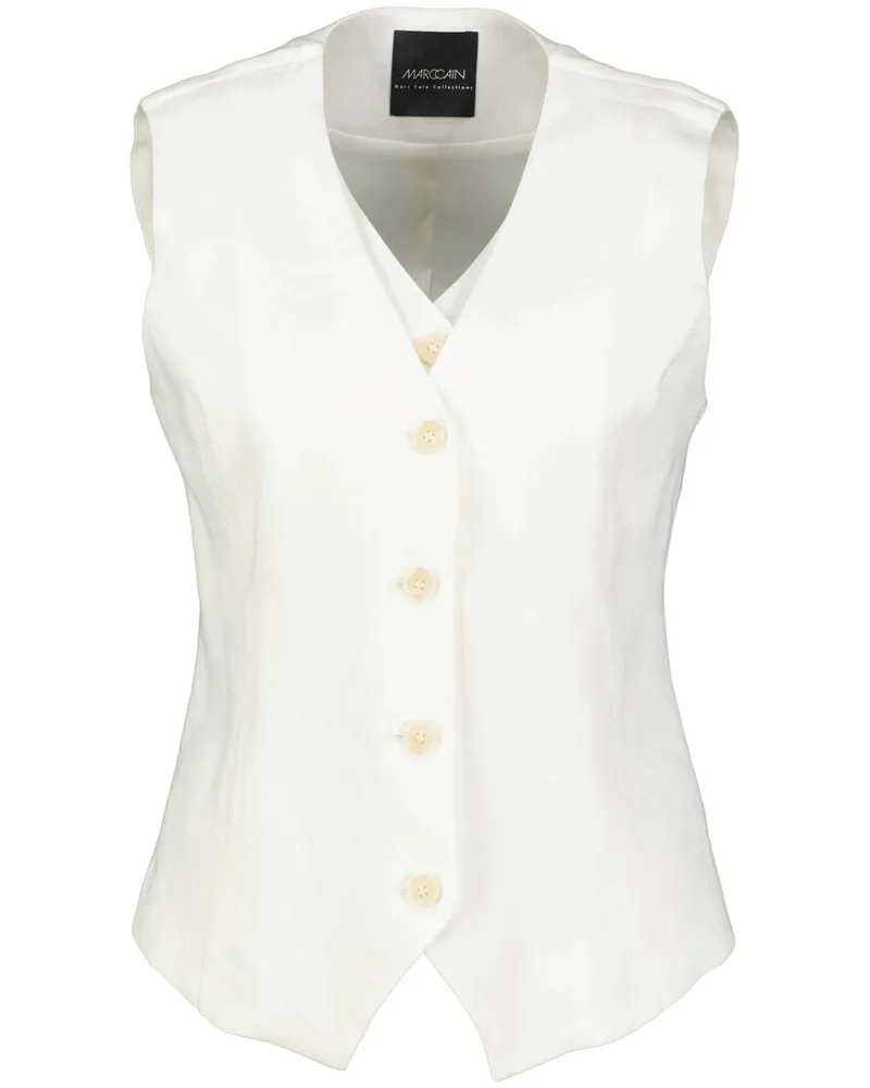 Marc Cain Damen Weste mit doppelter Front Weiss