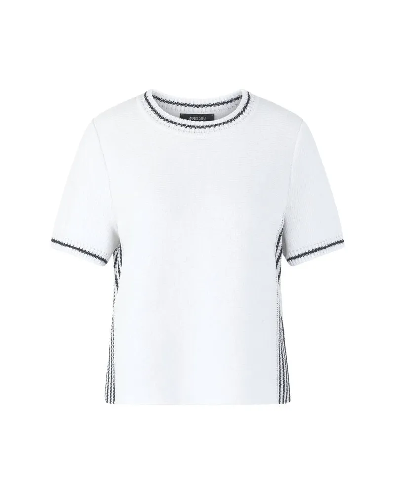 Marc Cain Damen Pullover mit Bio-Baumwolle Weiss