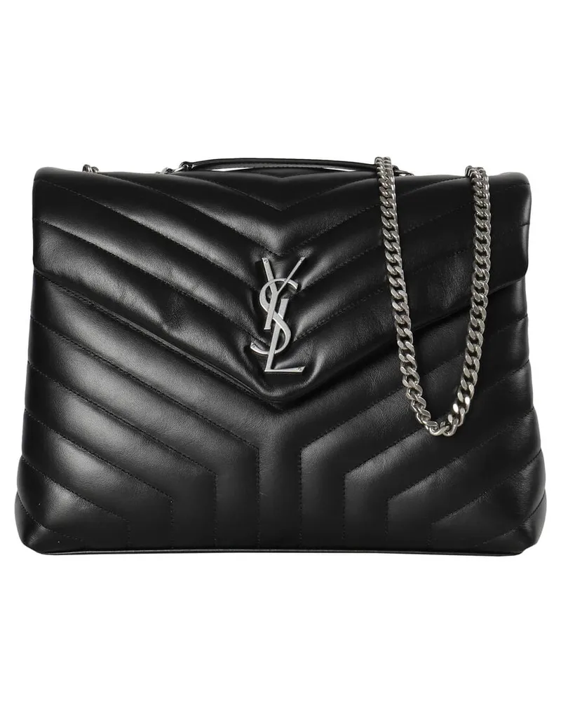 Saint Laurent Damen Schultertasche MONOGRAM LOULOU MEDIUM Schwarz