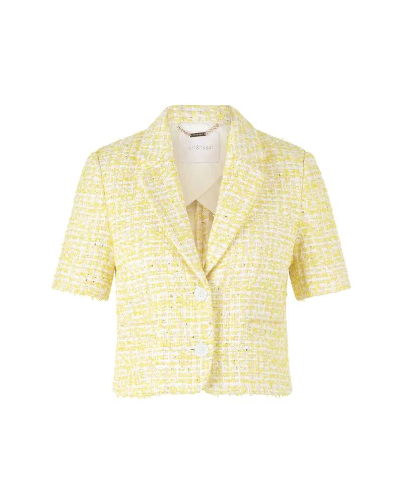 Rich&Royal Damen Blazer aus Bouclé Gelb