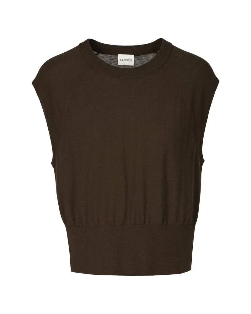 Closed Damen Pullover aus Seide-Kaschmir-Mix Braun
