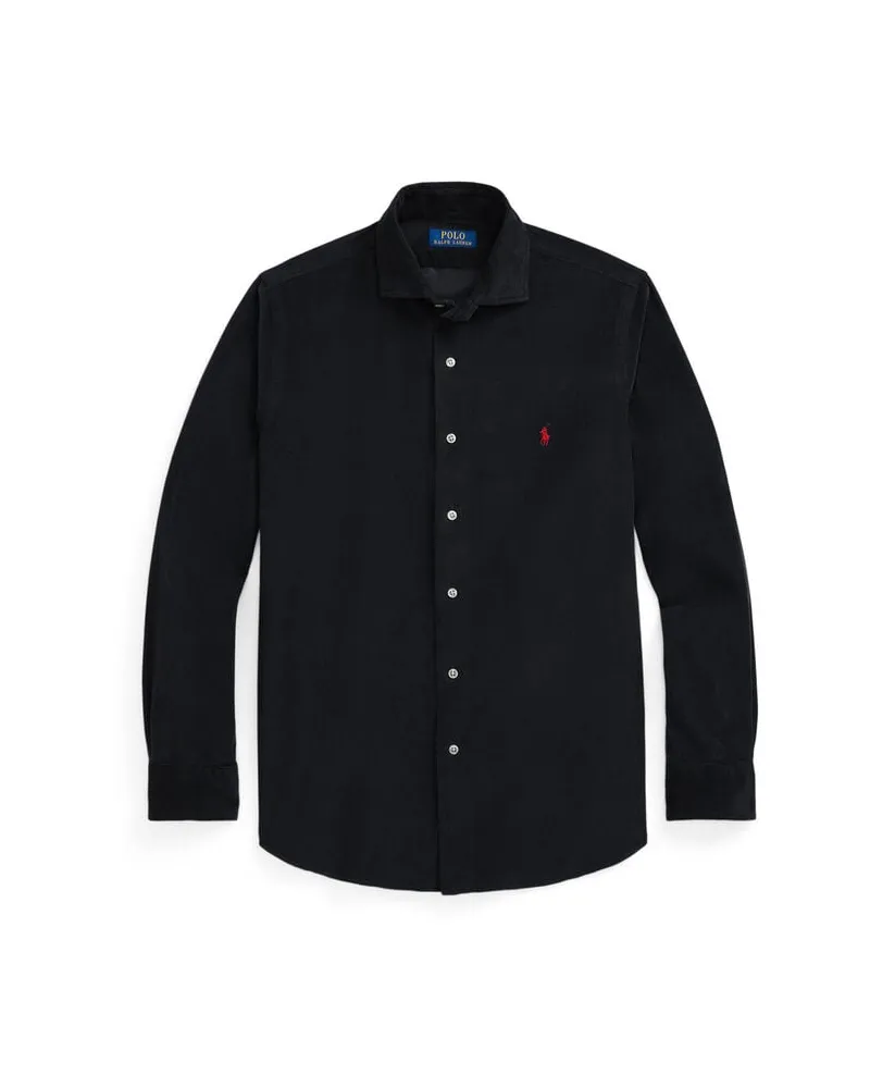 Ralph Lauren Herren Freizeithemd aus Cordsamt Custom-Fit Schwarz