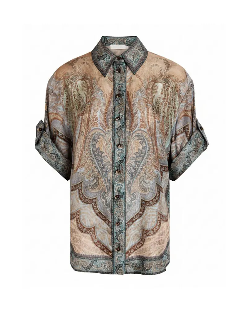 Zimmermann Damen Seidenbluse WANDERKUST Blau