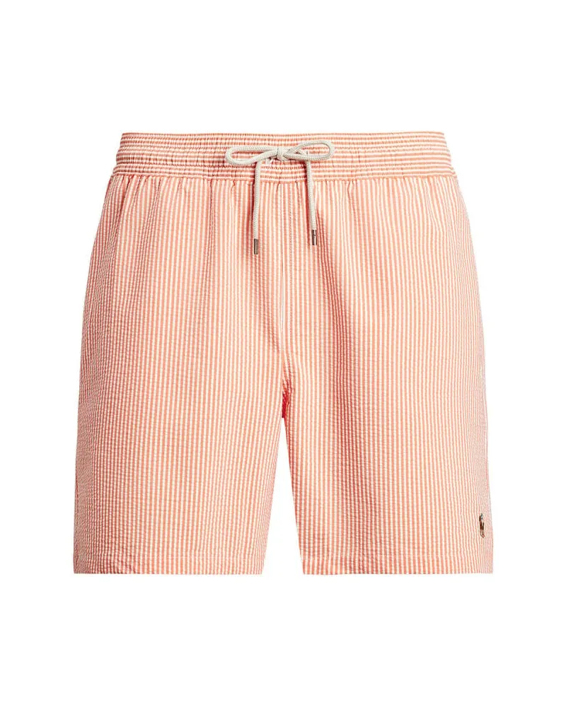 Ralph Lauren Herren Badeshorts aus Seersucker Peach