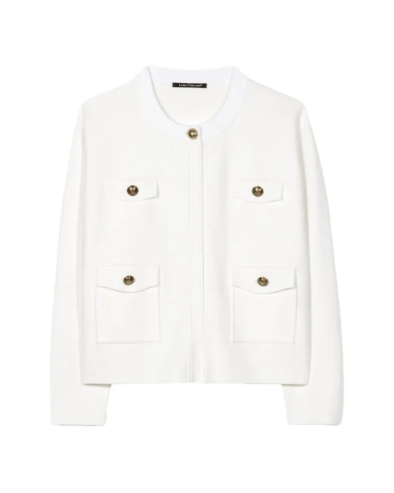 Luisa Cerano Damen Strickjacke Offwhite